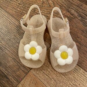 Flower Glitter Jelly Sandals